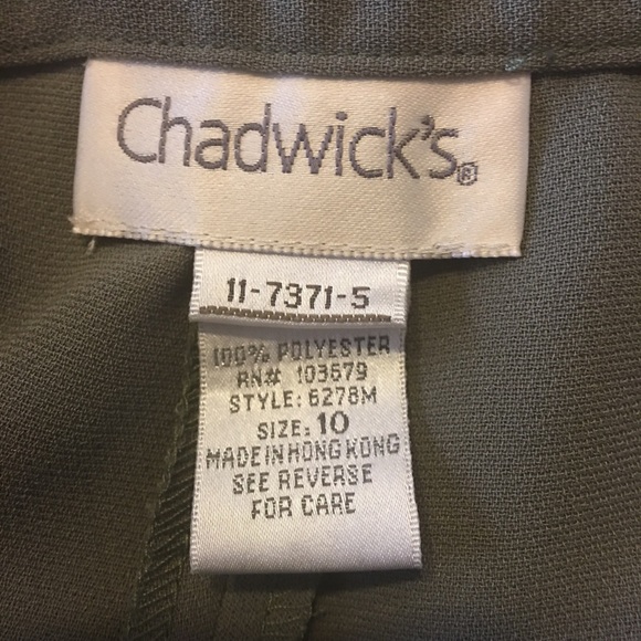 Chadwick’s sage green slacks pants 10 - Picture 6 of 7